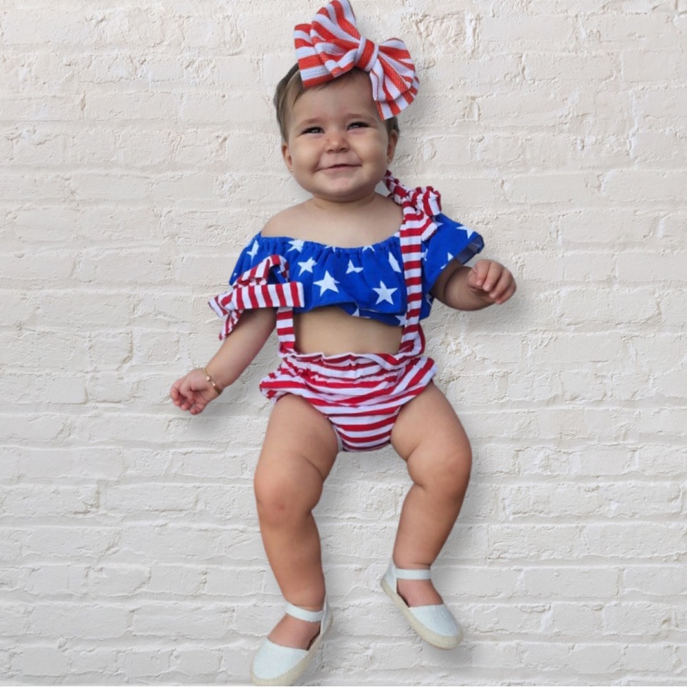 STARS AND STRIPES 3 PIECE ROMPER - Picture 4 of 6
